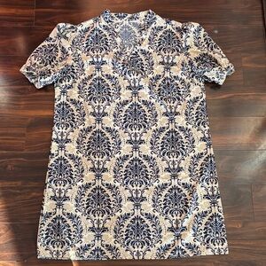 Blue and Cream Patterned Dress (XL)
